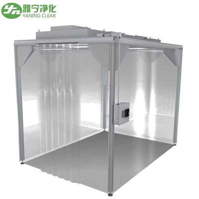 YANING GMP Modulaire Stofvrije Laminaire Luchtstroom Zachte Wand Draagbare Reinigingscabine Cleanroom